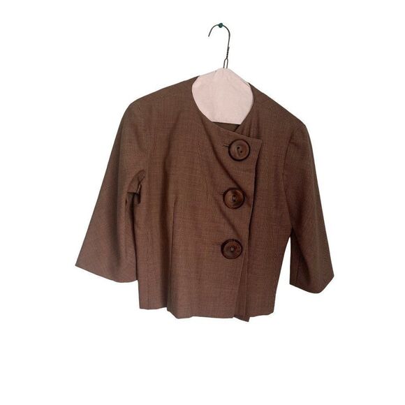 Vintage vogue couturier fashion big button down jacket - Picture 1 of 7